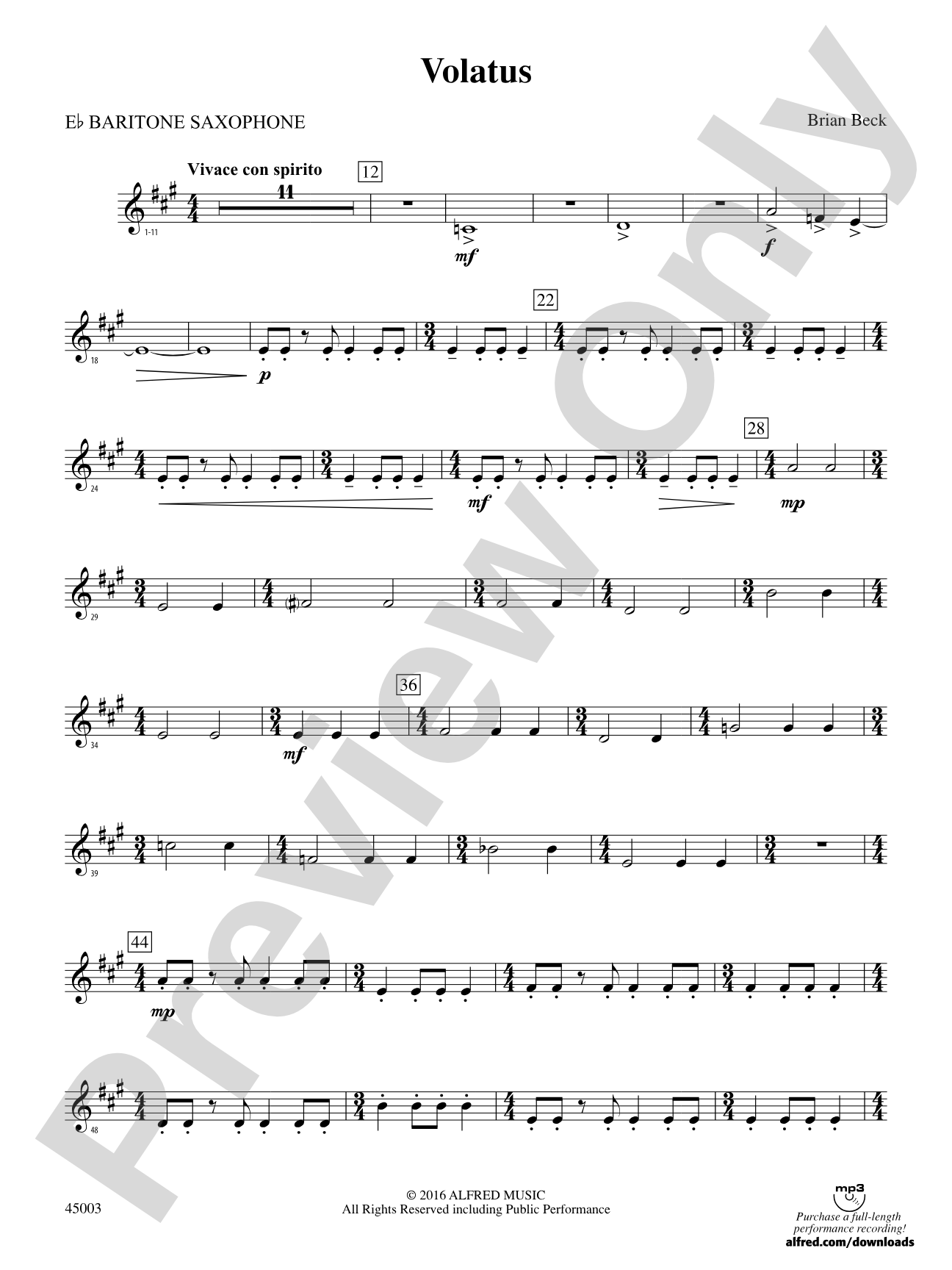 Volatus: E-flat Baritone Saxophone