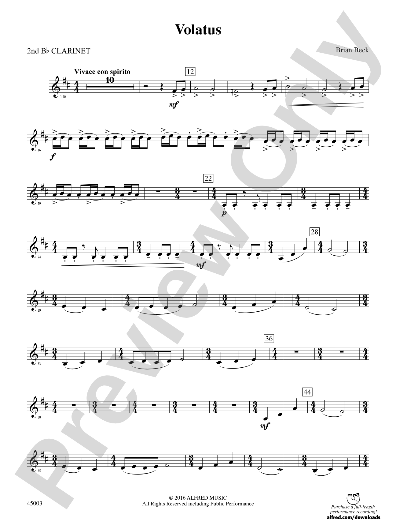 Volatus: 2nd B-flat Clarinet