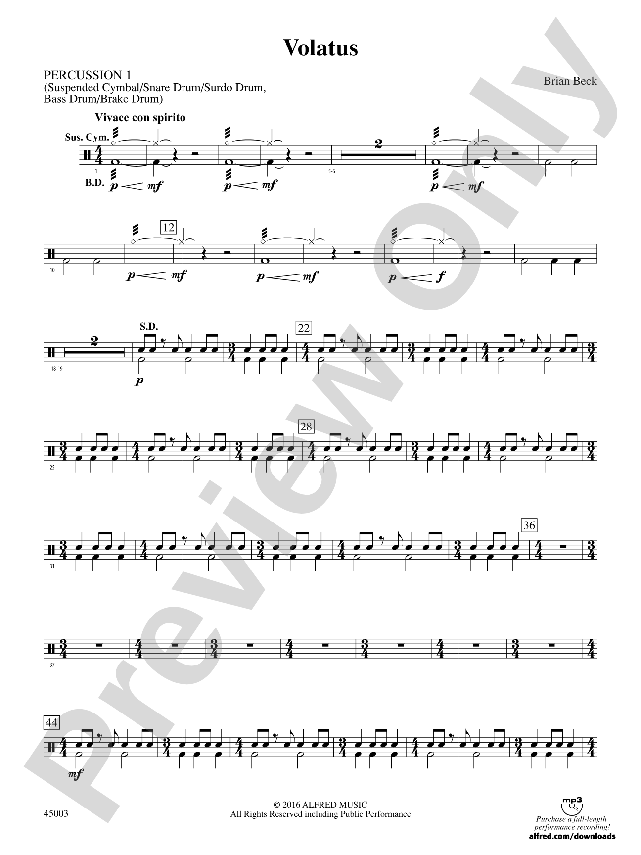 Volatus: 1st Percussion