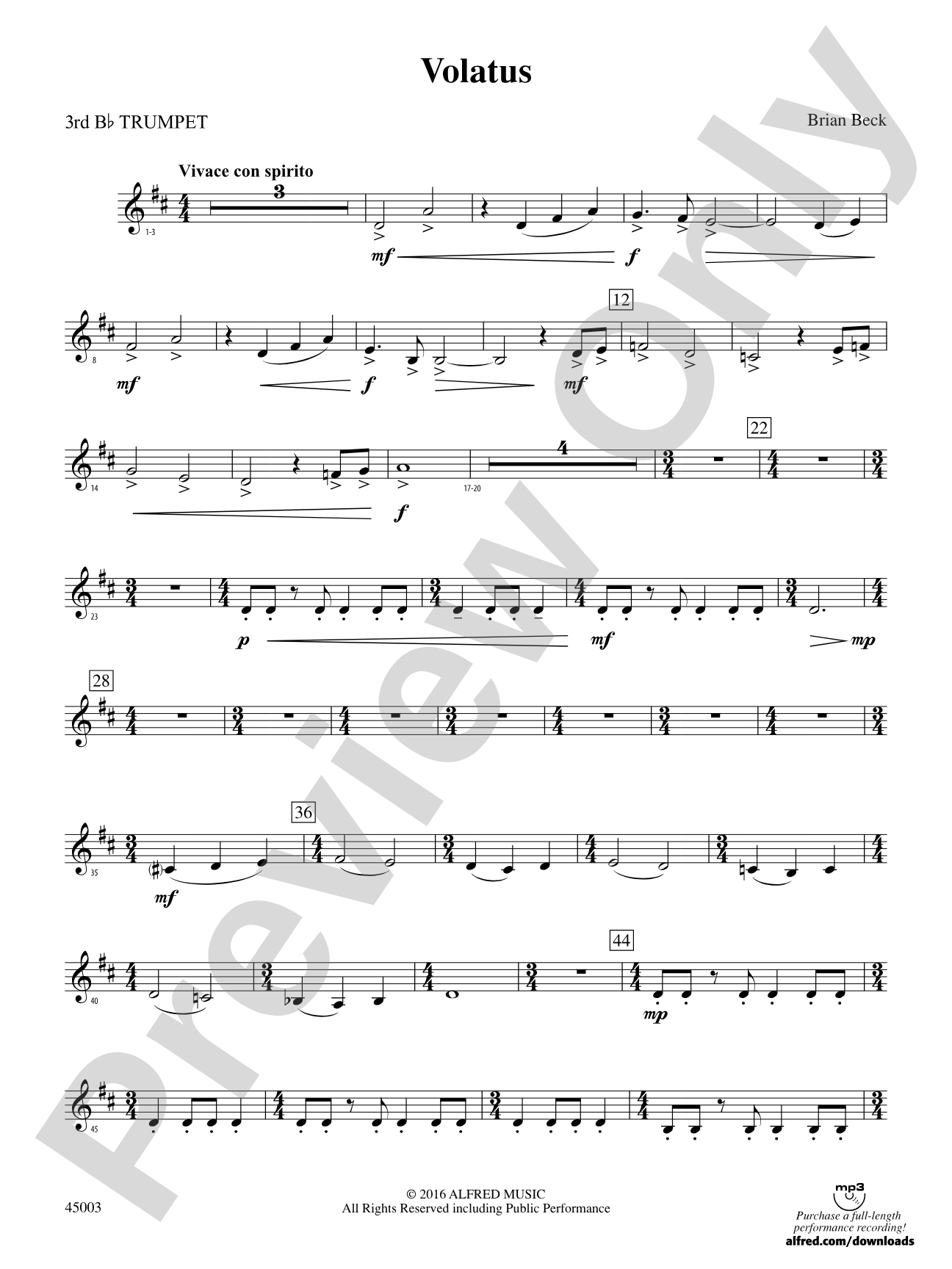 Volatus: 3rd B-flat Trumpet