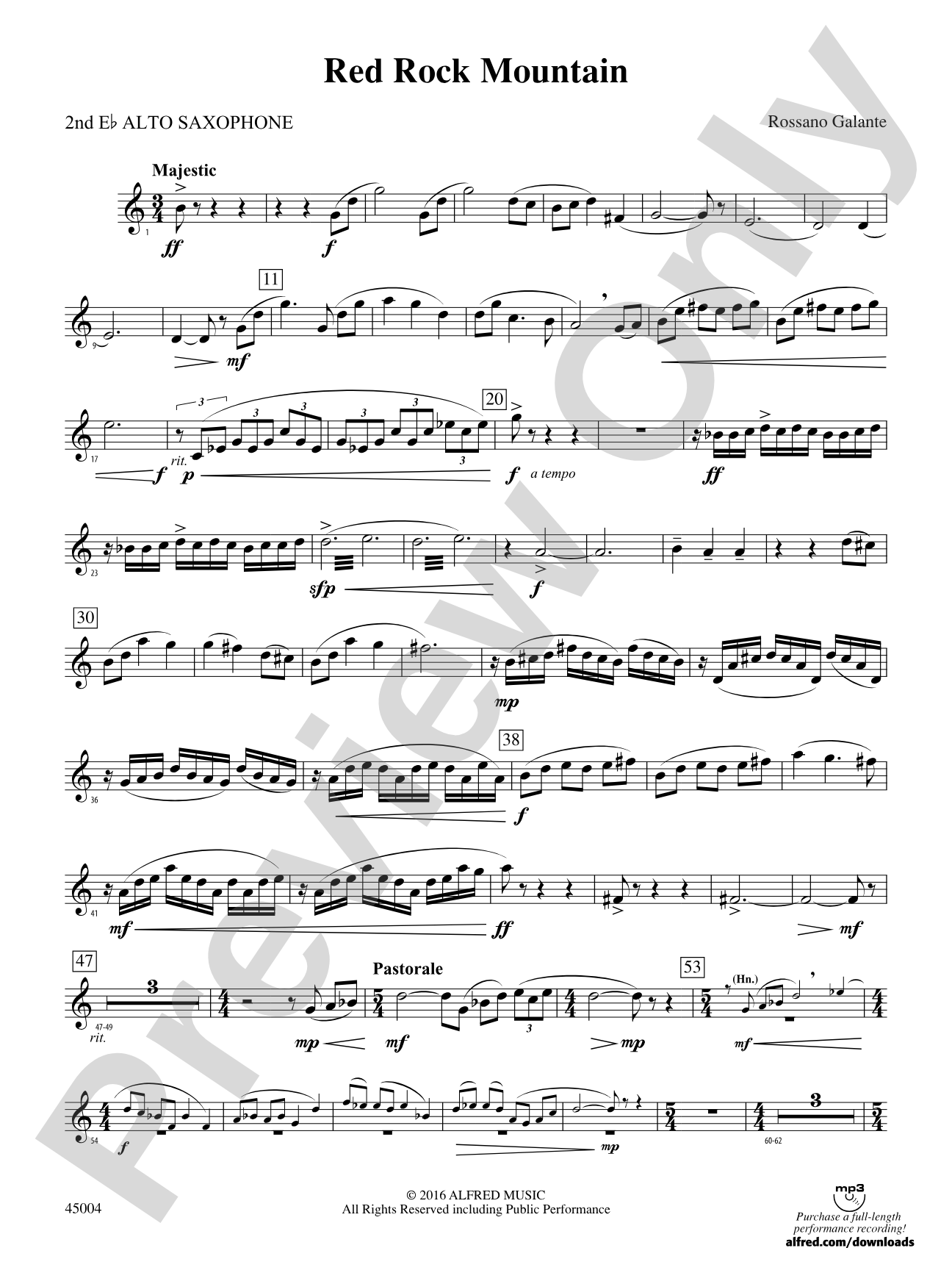 Red Rock Mountain: 2nd E-flat Alto Saxophone