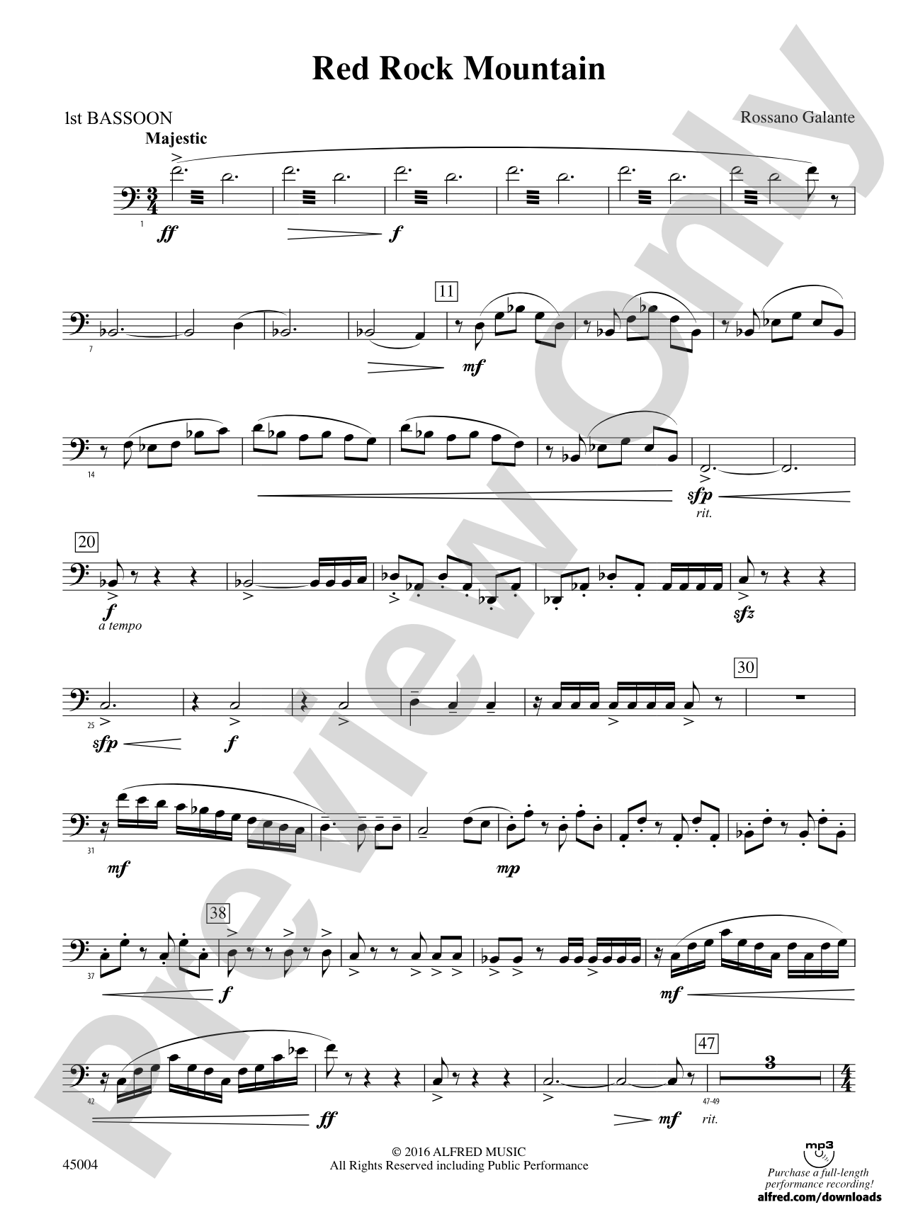 Red Rock Mountain: Bassoon