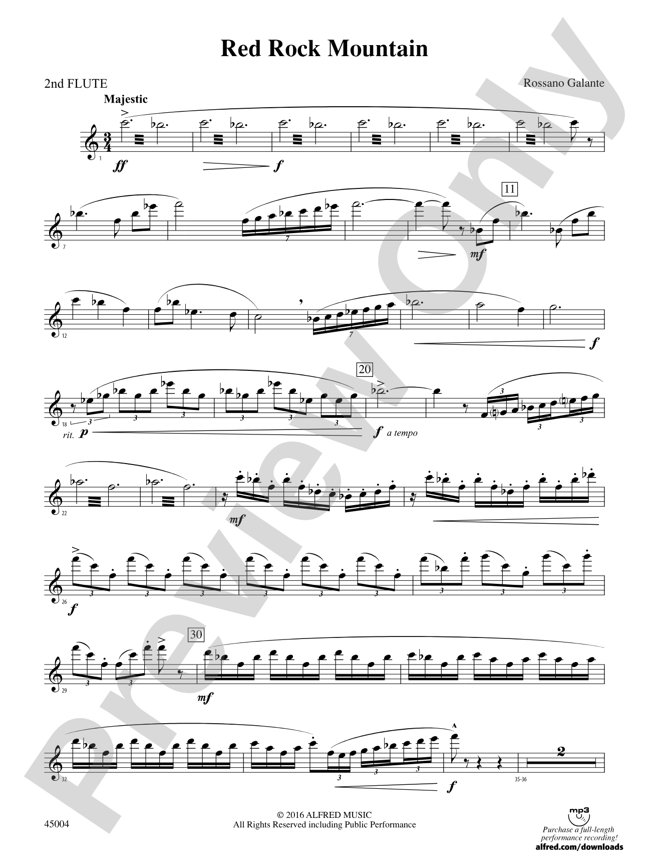 Red Rock Mountain: 2nd Flute