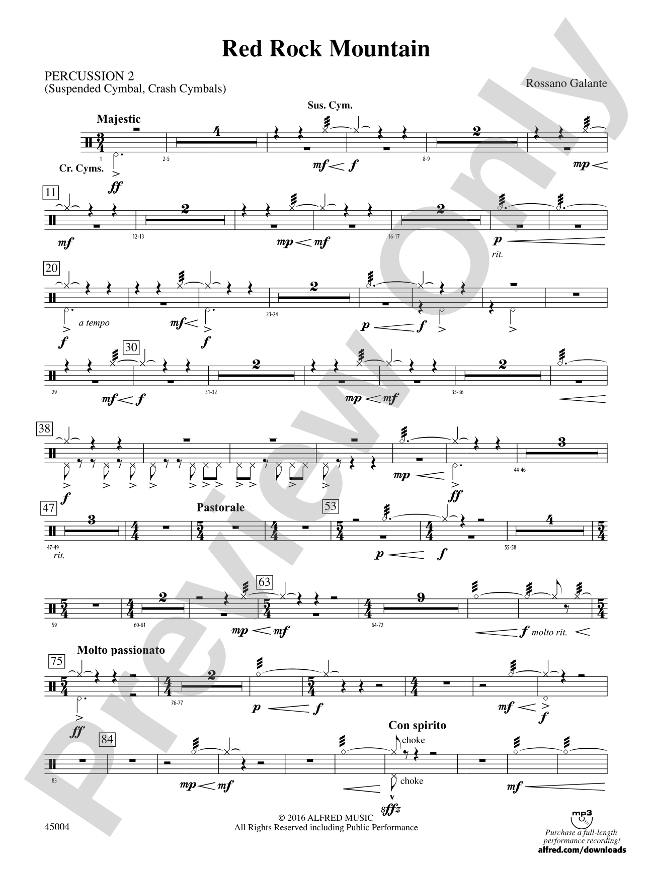 Red Rock Mountain: 2nd Percussion