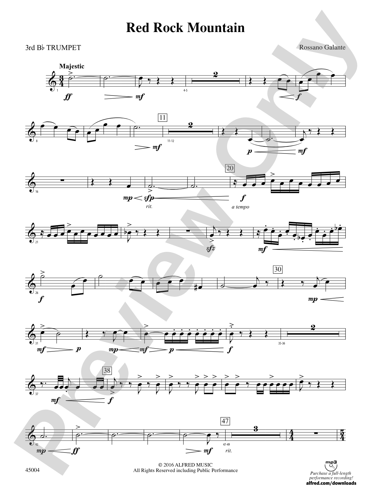 Red Rock Mountain: 3rd B-flat Trumpet