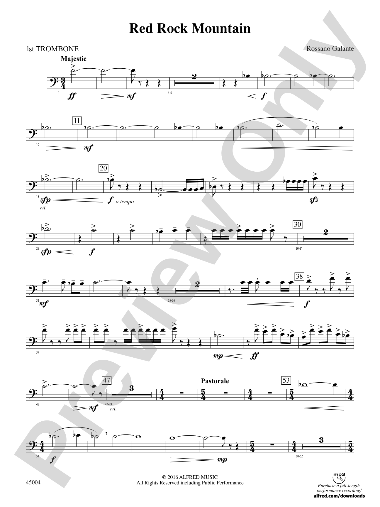 Red Rock Mountain: 1st Trombone