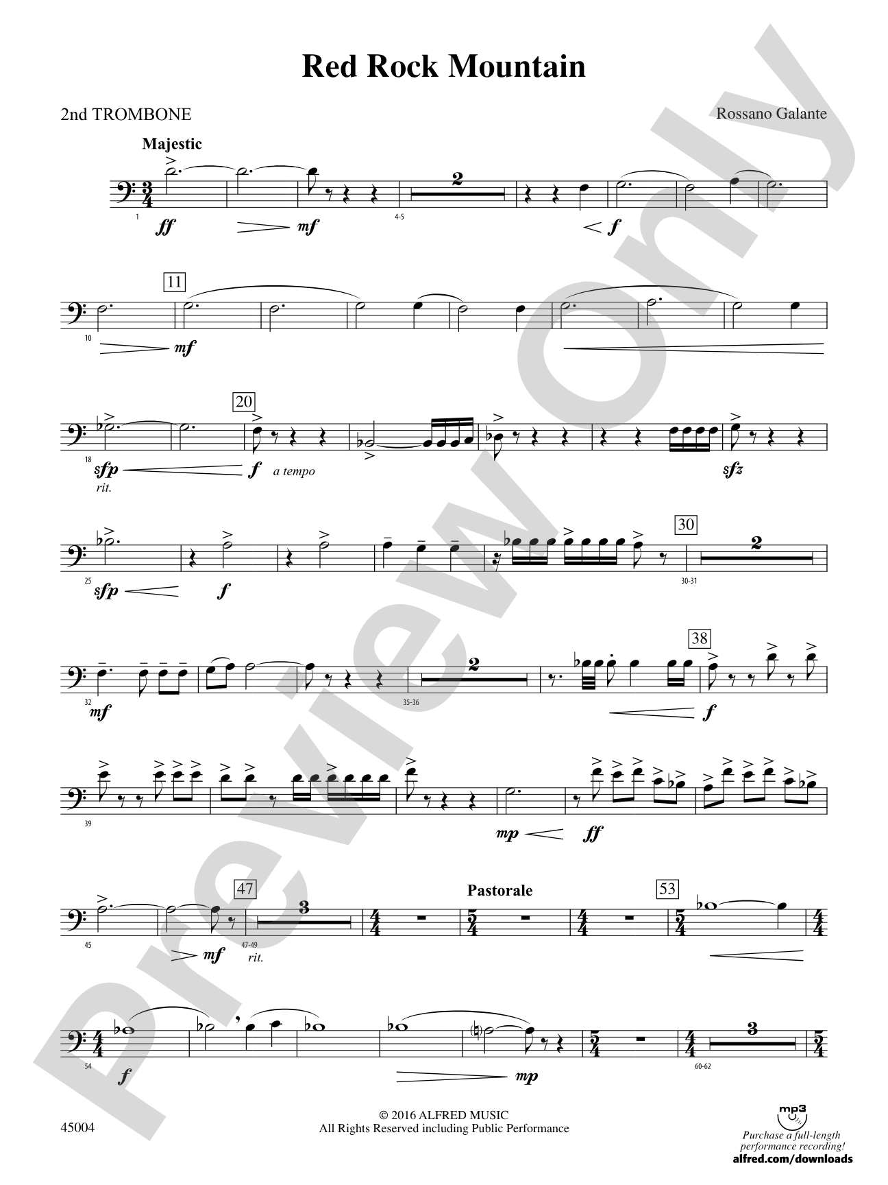 Red Rock Mountain: 2nd Trombone