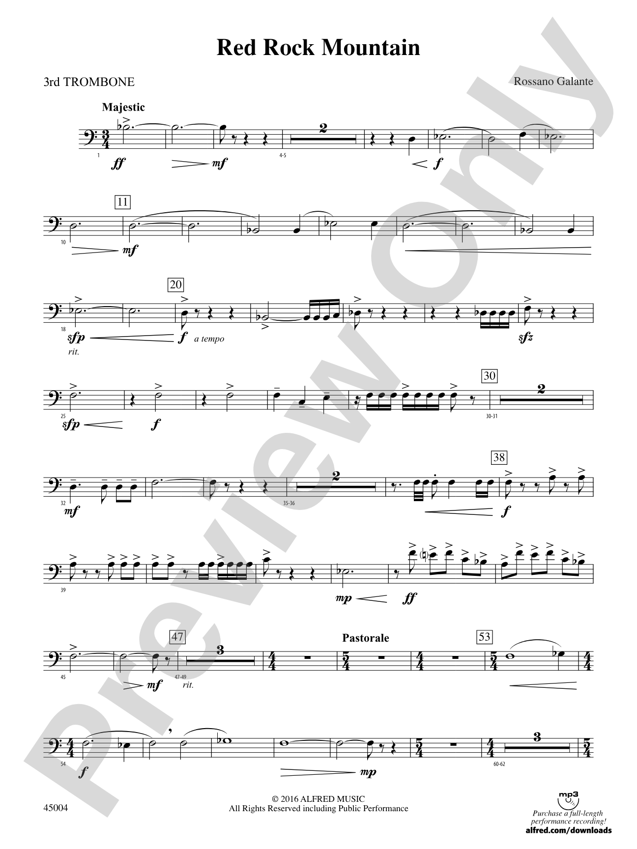 Red Rock Mountain: 3rd Trombone