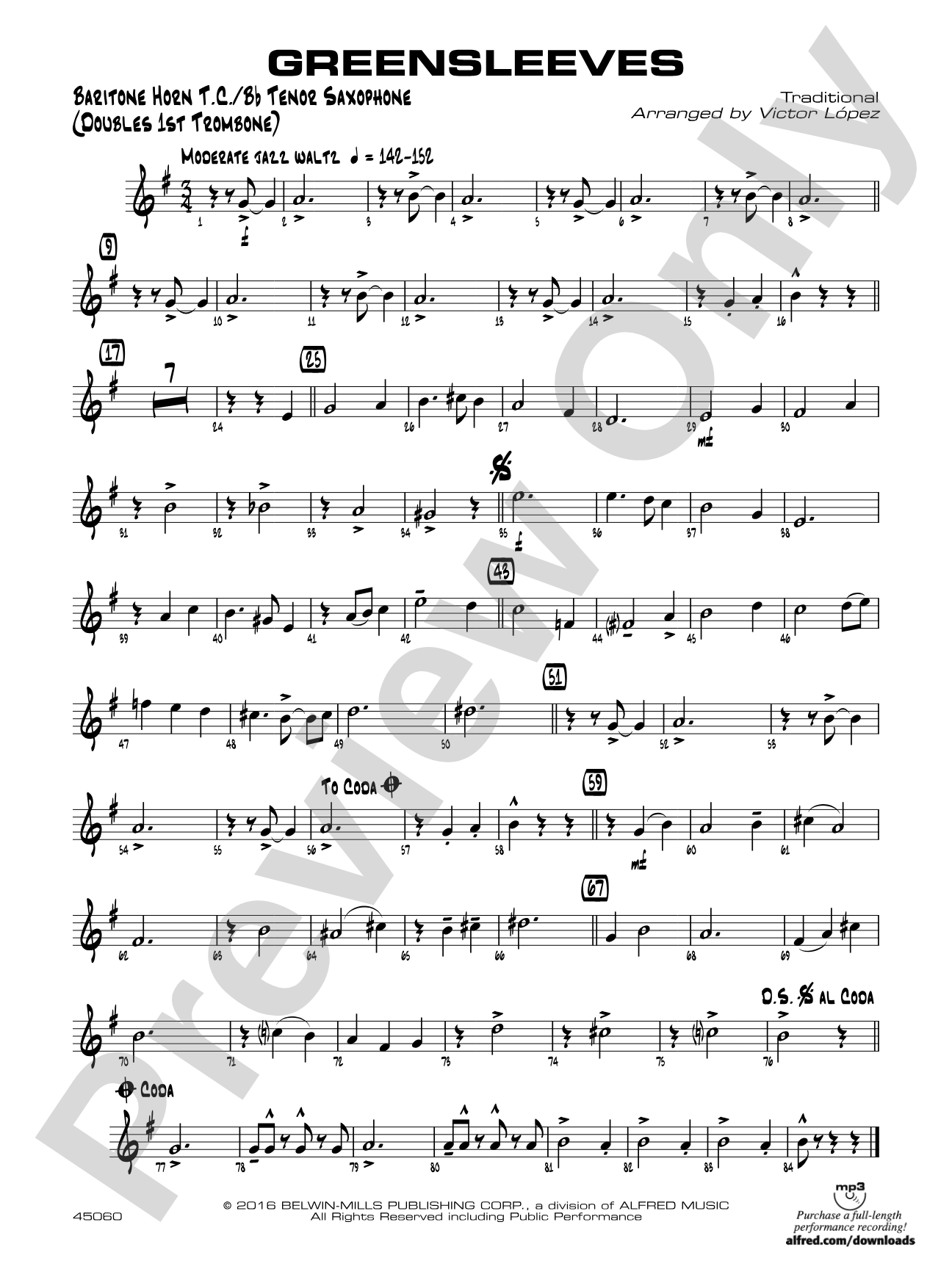 Greensleeves: Baritone T.C.