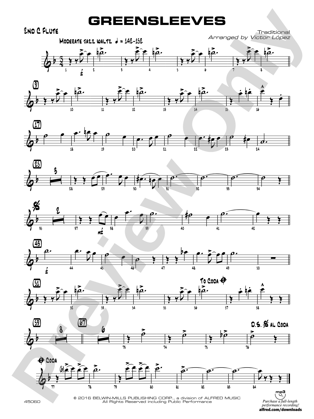 Greensleeves: 2nd Flute