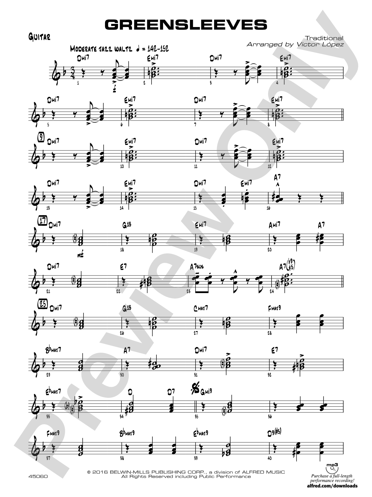 Greensleeves: Guitar