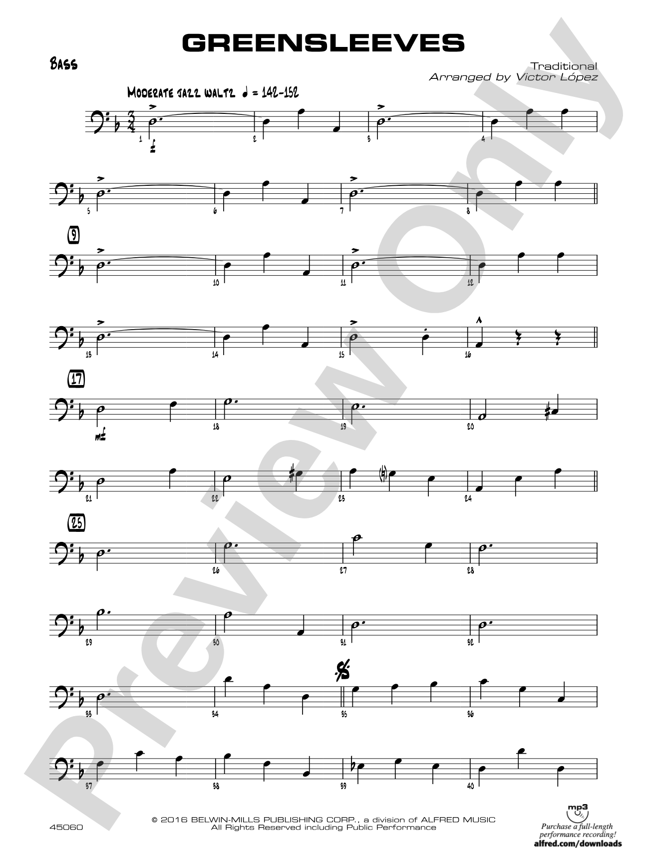 Greensleeves: String Bass
