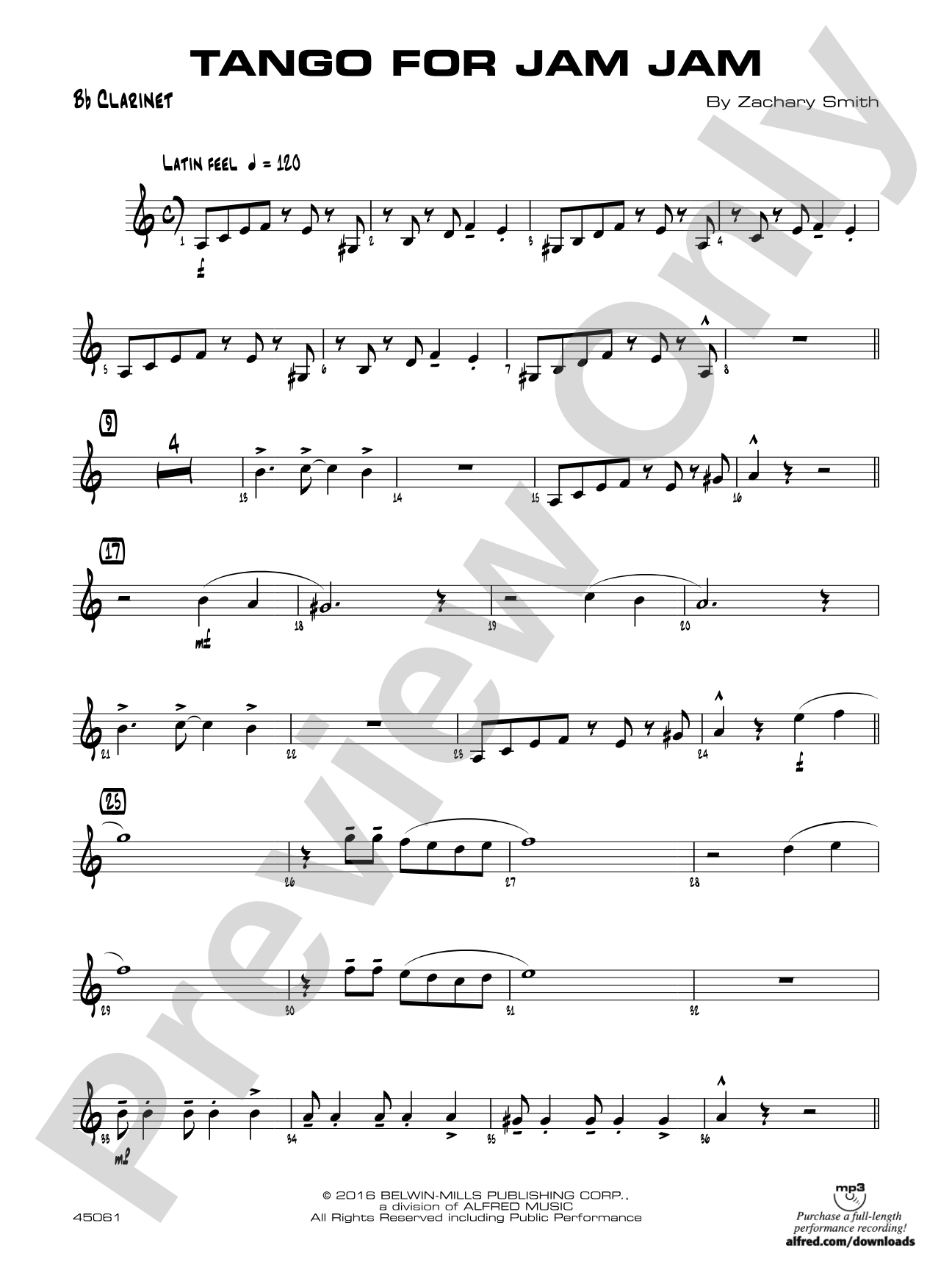 Tango for Jam Jam: 1st B-flat Clarinet