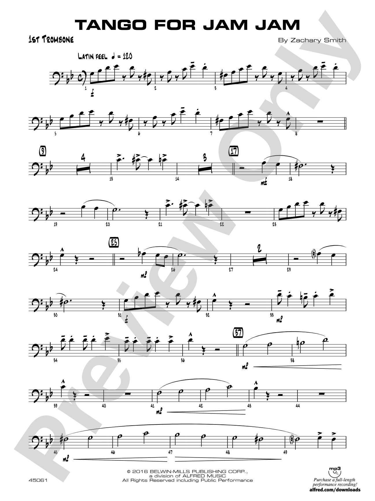 Tango for Jam Jam: 1st Trombone