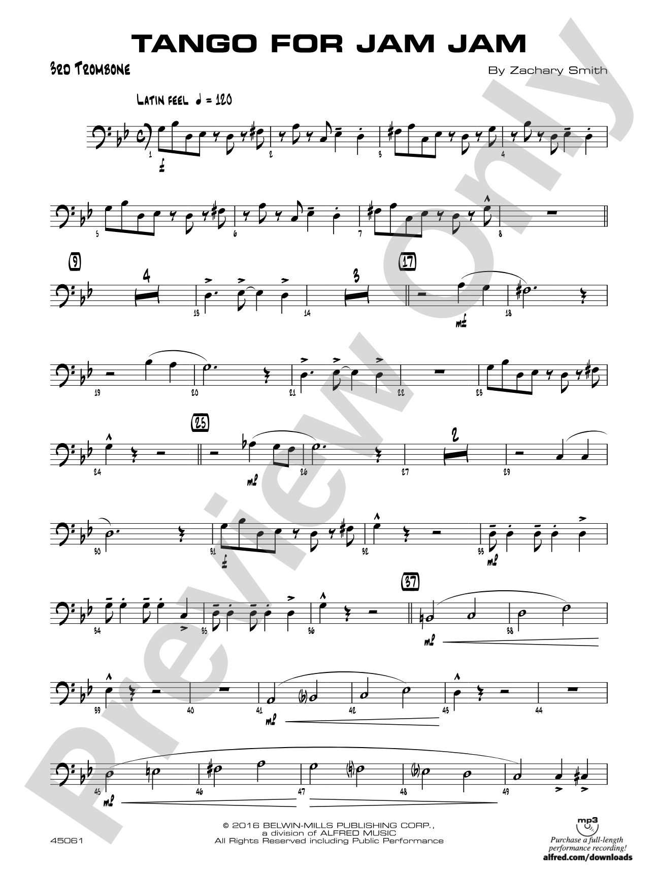 Tango for Jam Jam: 3rd Trombone