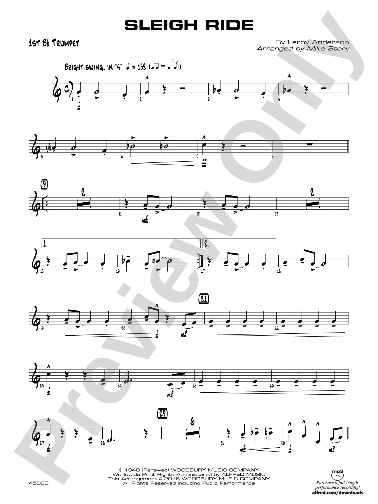 Sleigh Ride: 1st B-flat Trumpet