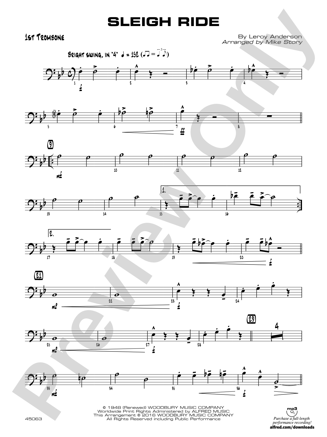 Sleigh Ride: 1st Trombone