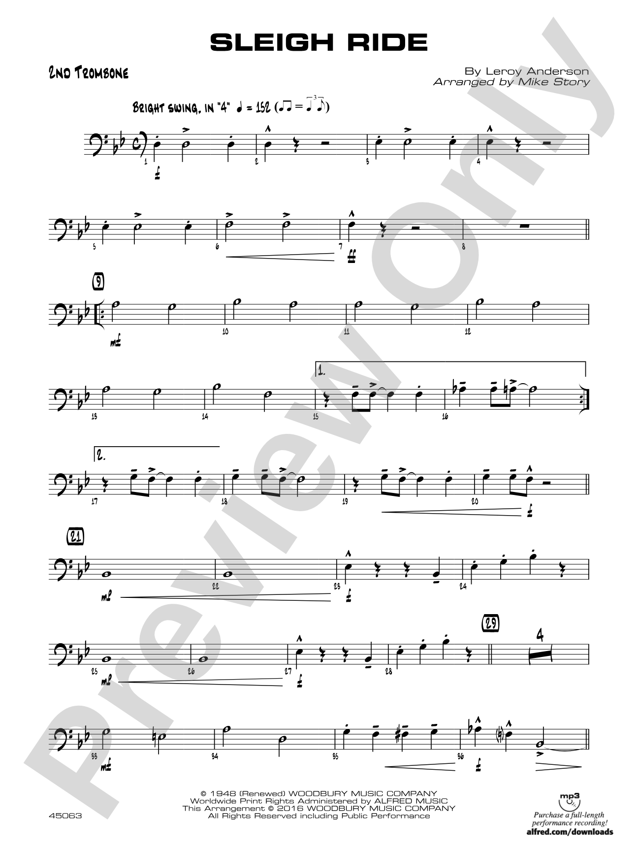 Sleigh Ride: 2nd Trombone