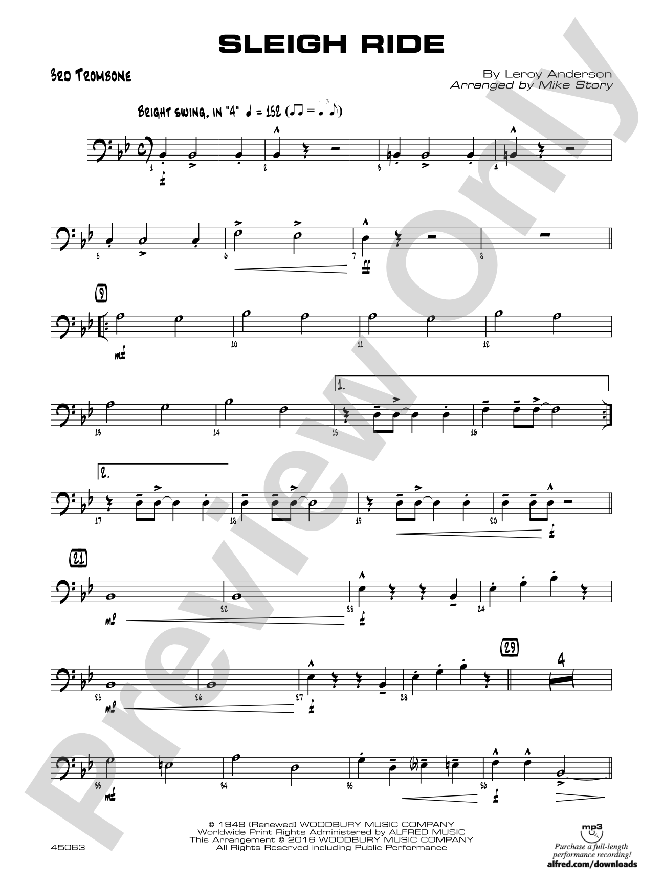 Sleigh Ride: 3rd Trombone