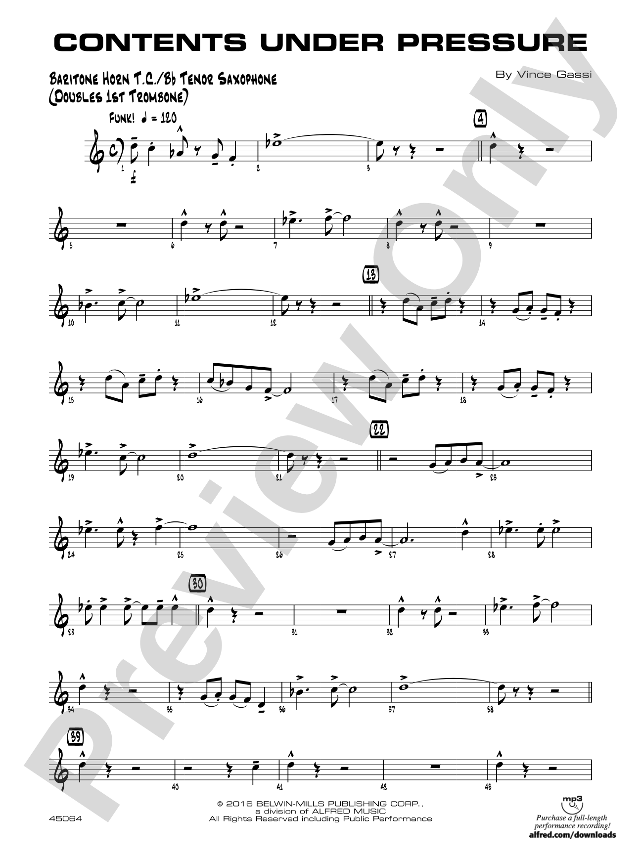 Contents Under Pressure: Baritone T.C.