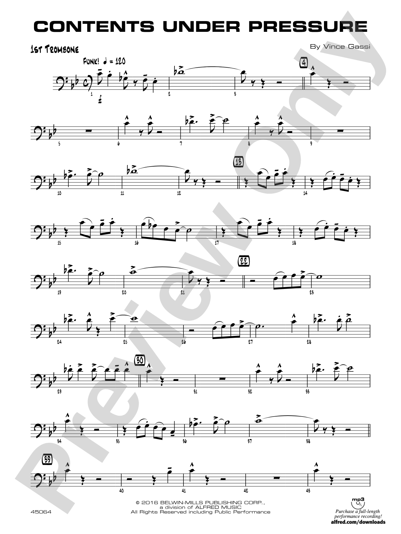 Contents Under Pressure: 1st Trombone