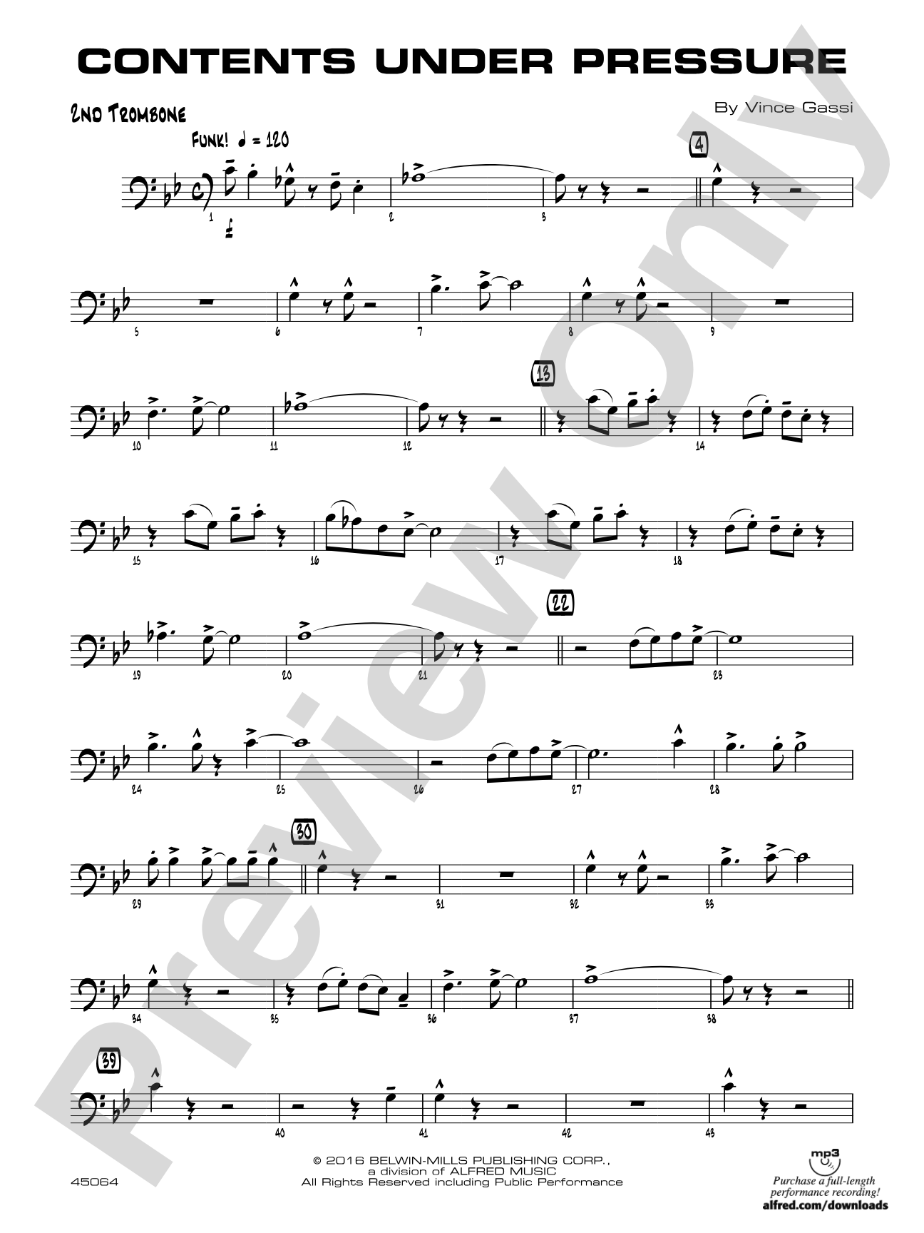 Contents Under Pressure: 2nd Trombone