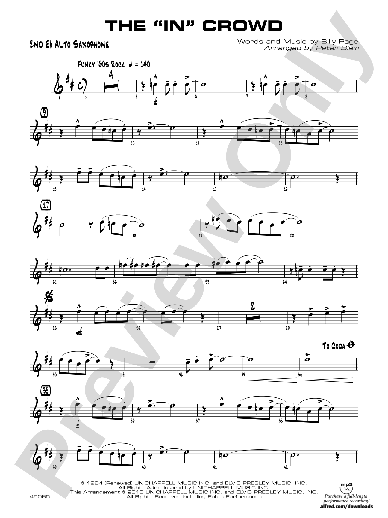 The "In" Crowd: 2nd E-flat Alto Saxophone