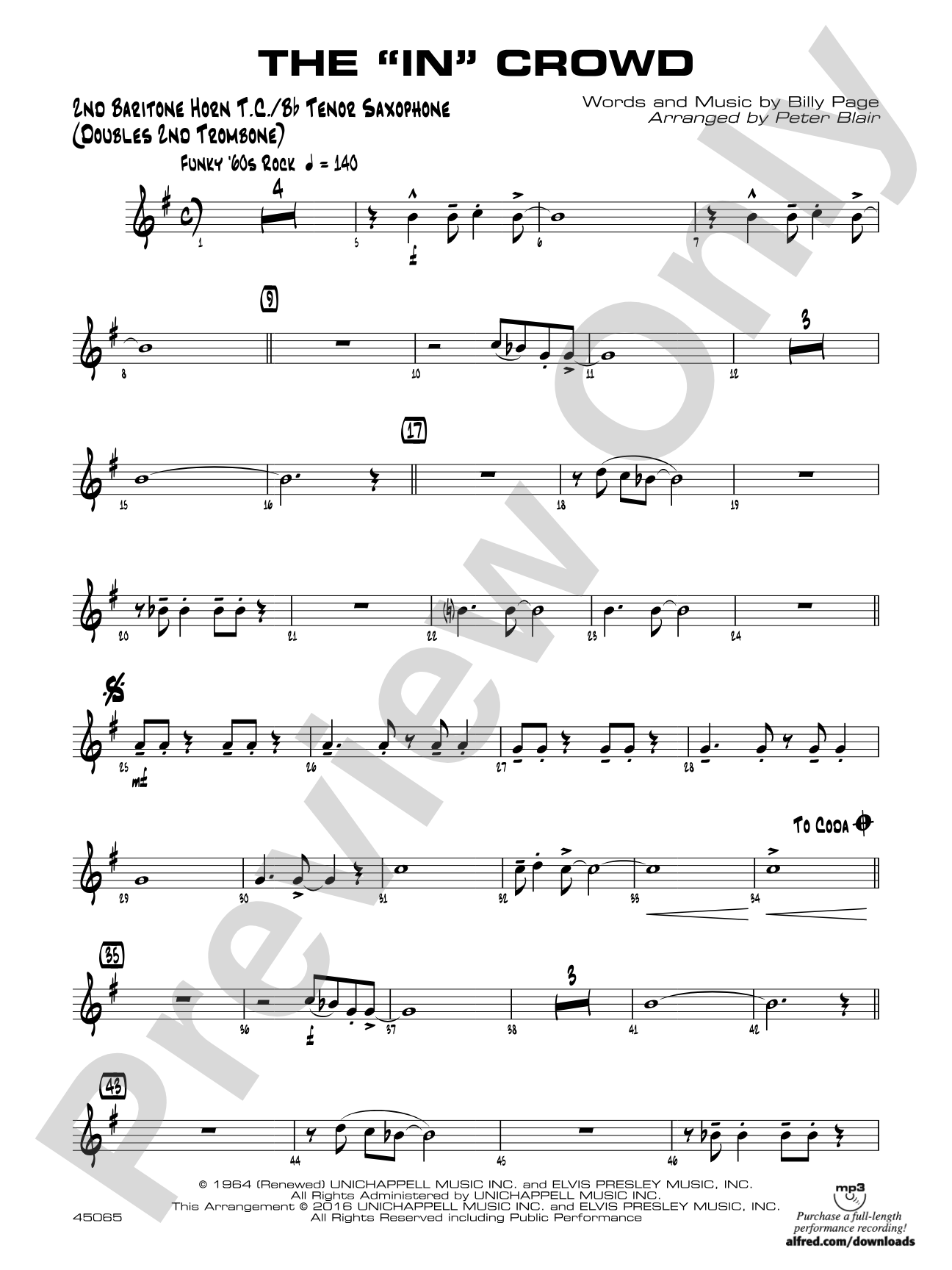 The "In" Crowd: 2nd Baritone T.C.