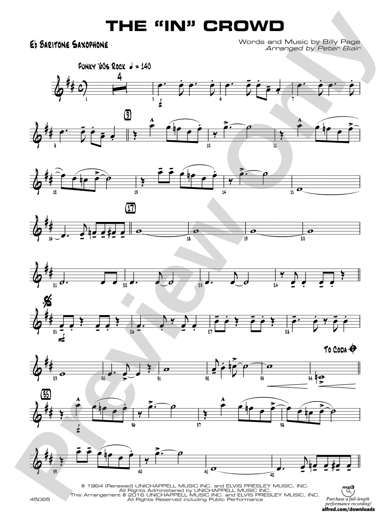 The "In" Crowd: E-flat Baritone Saxophone