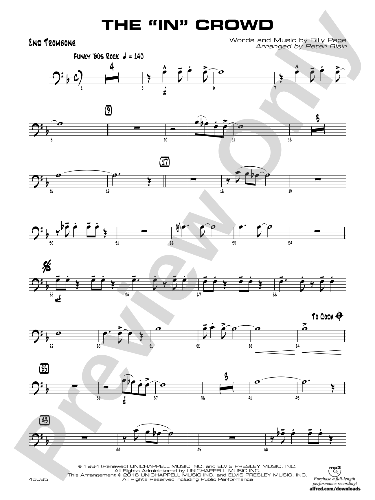 The "In" Crowd: 2nd Trombone