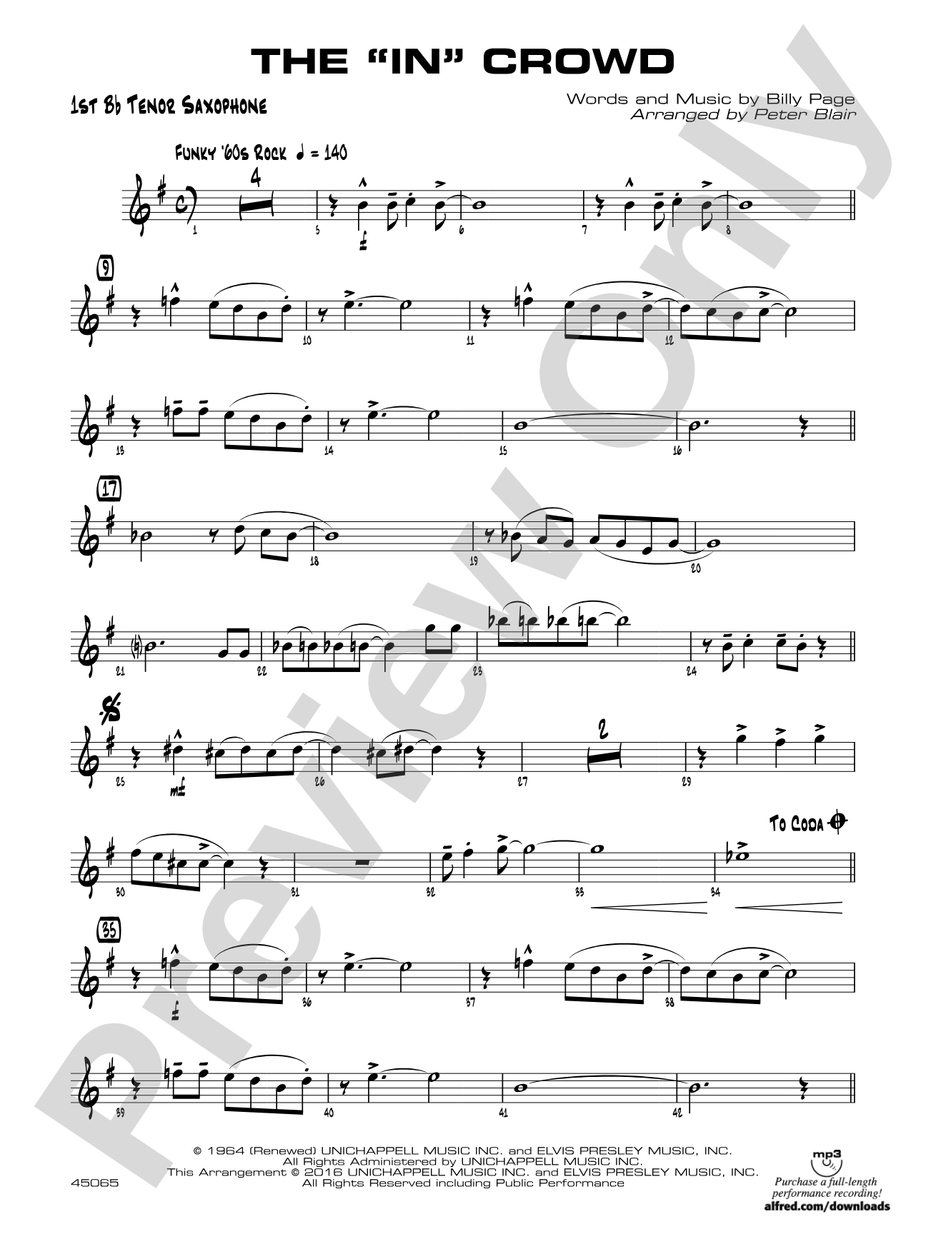 The "In" Crowd: B-flat Tenor Saxophone