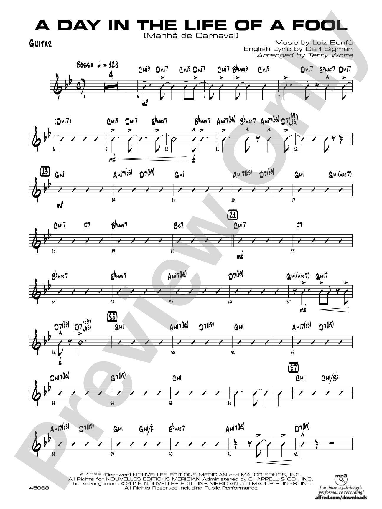 A Day in the Life of a Fool (Manha de Carnaval): Guitar