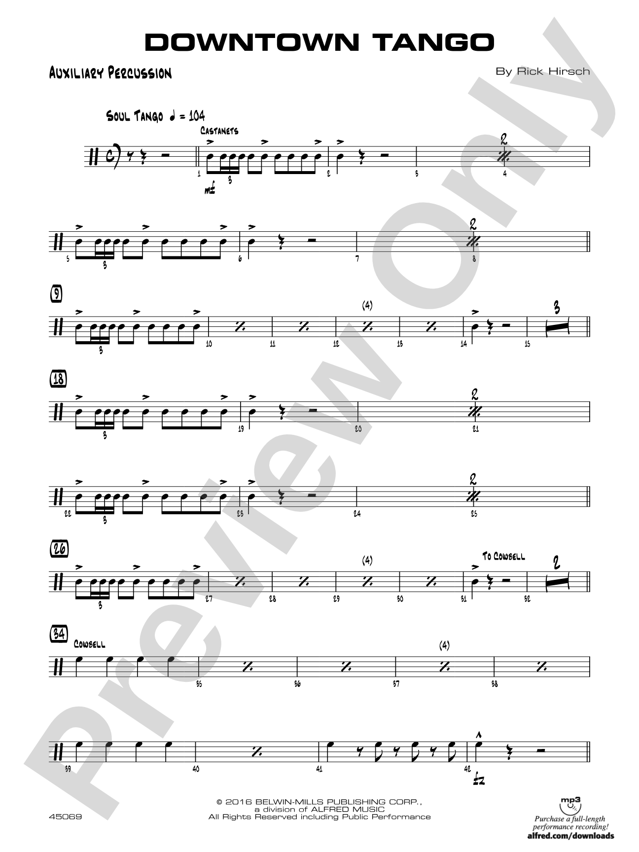Downtown Tango: Auxiliary Percussion