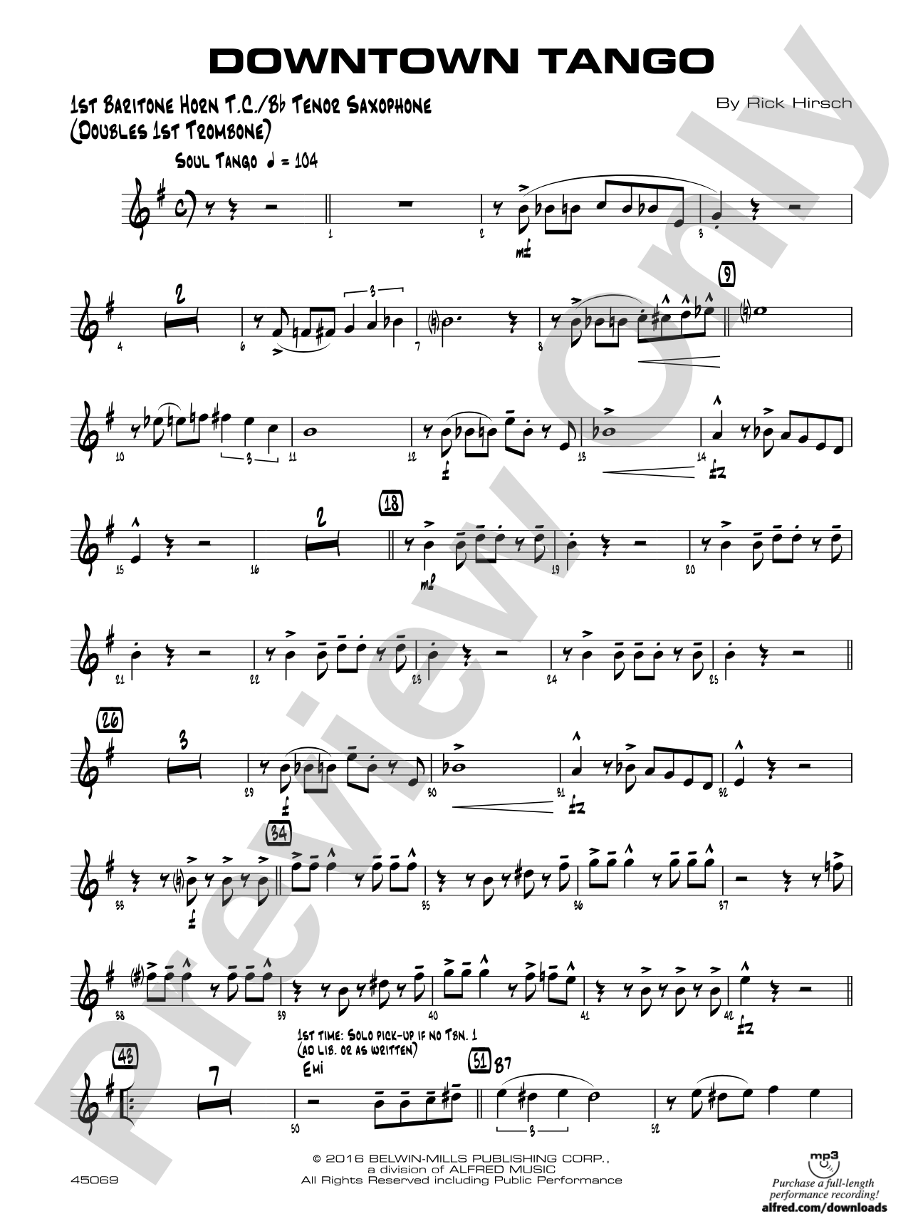 Downtown Tango: Baritone T.C.