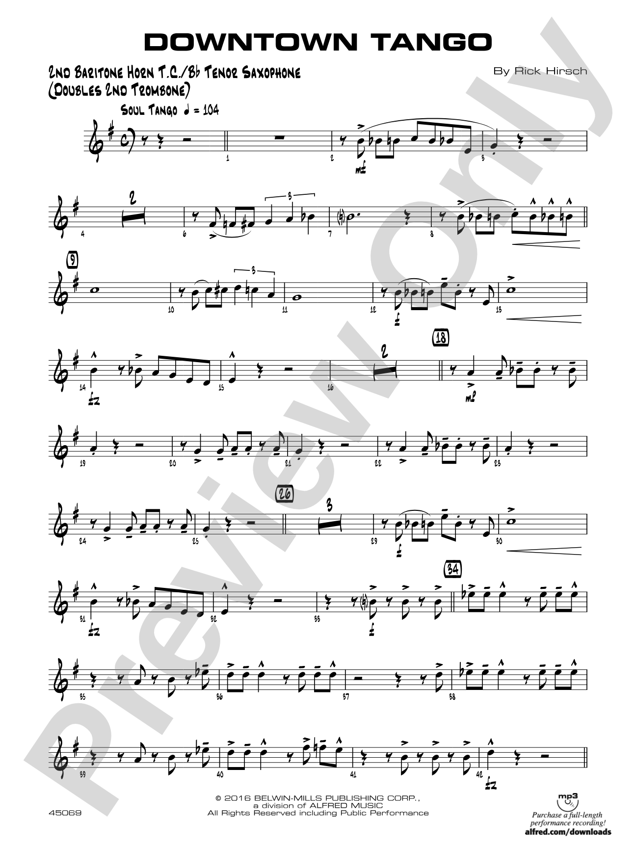 Downtown Tango: 2nd Baritone T.C.