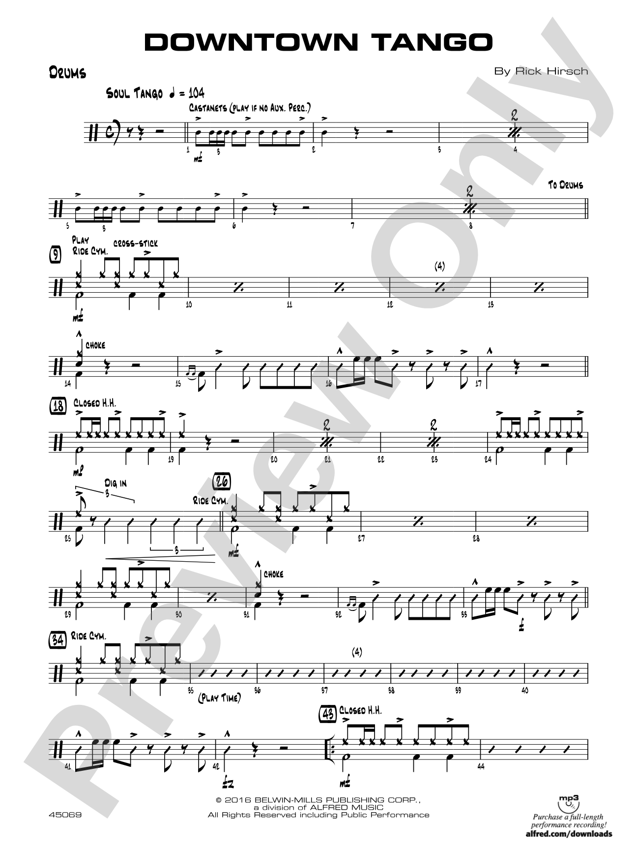 Downtown Tango: Drums