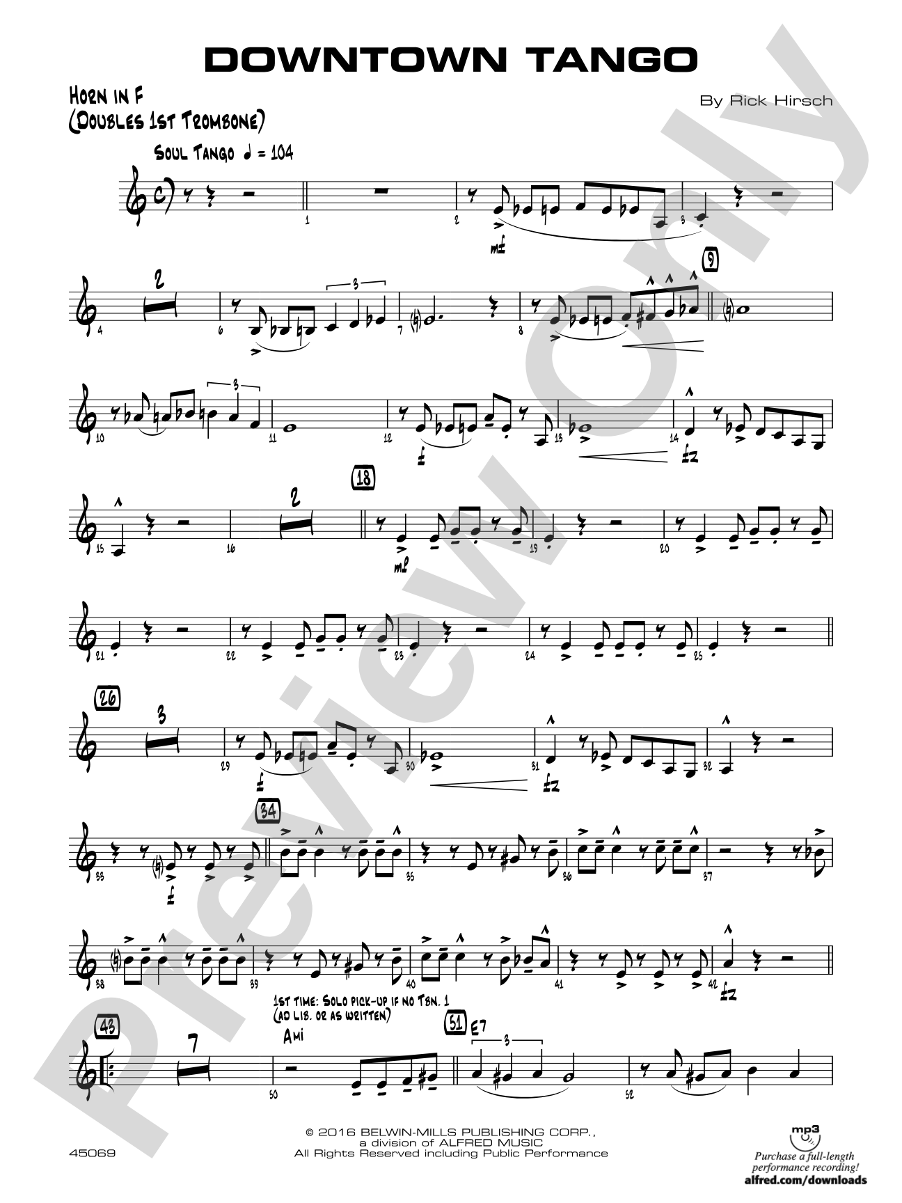 Downtown Tango: 1st F Horn