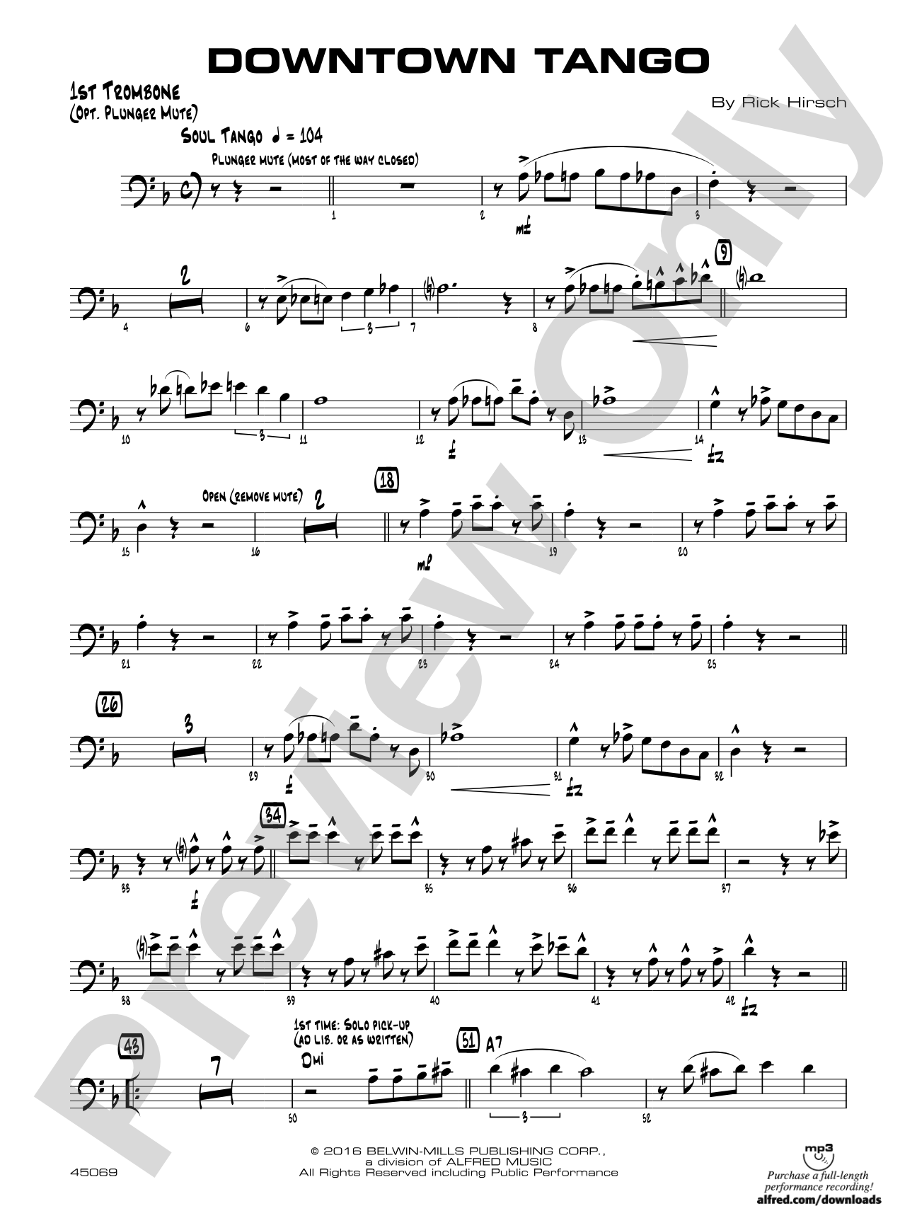 Downtown Tango: 1st Trombone