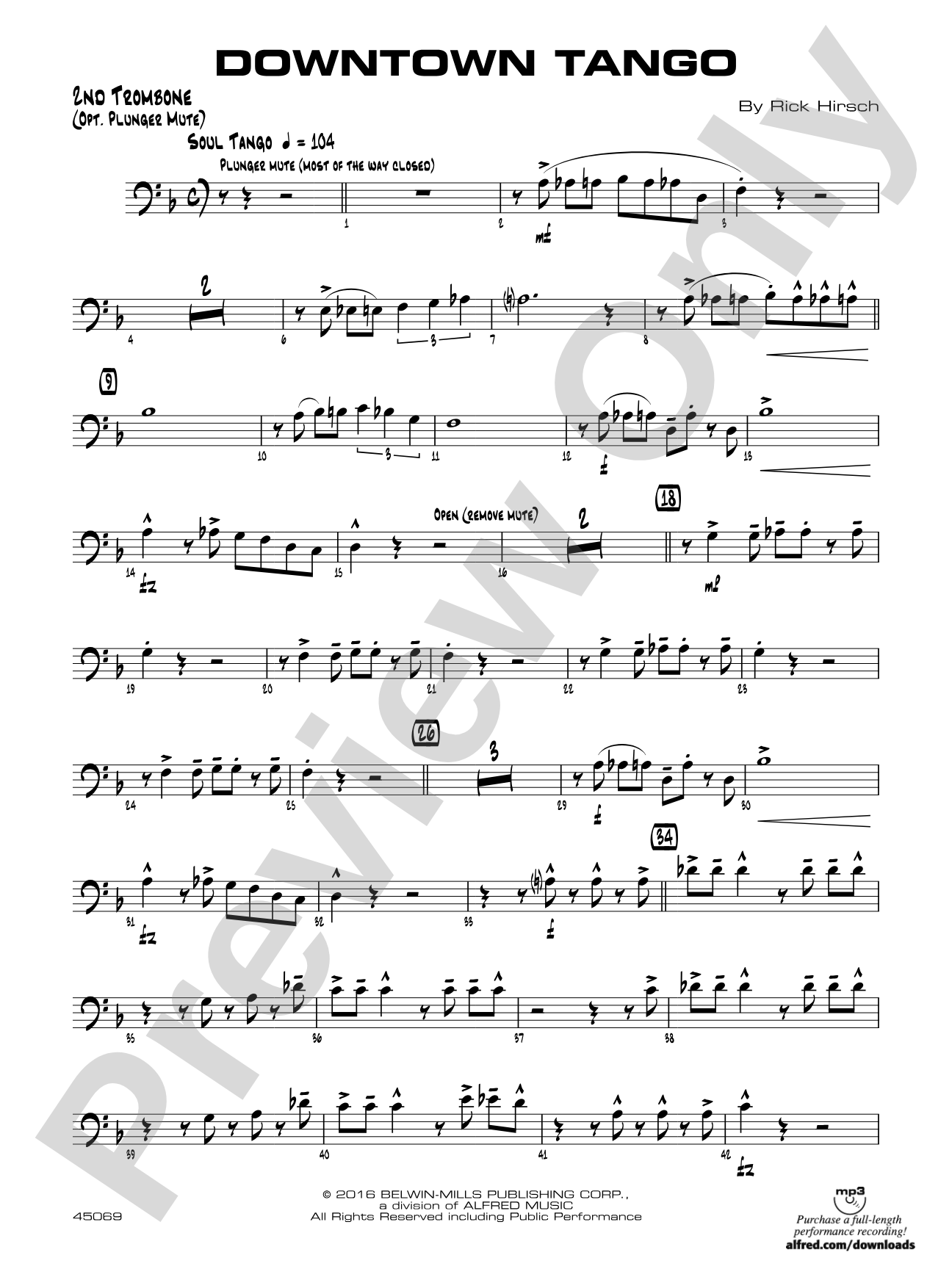Downtown Tango: 2nd Trombone
