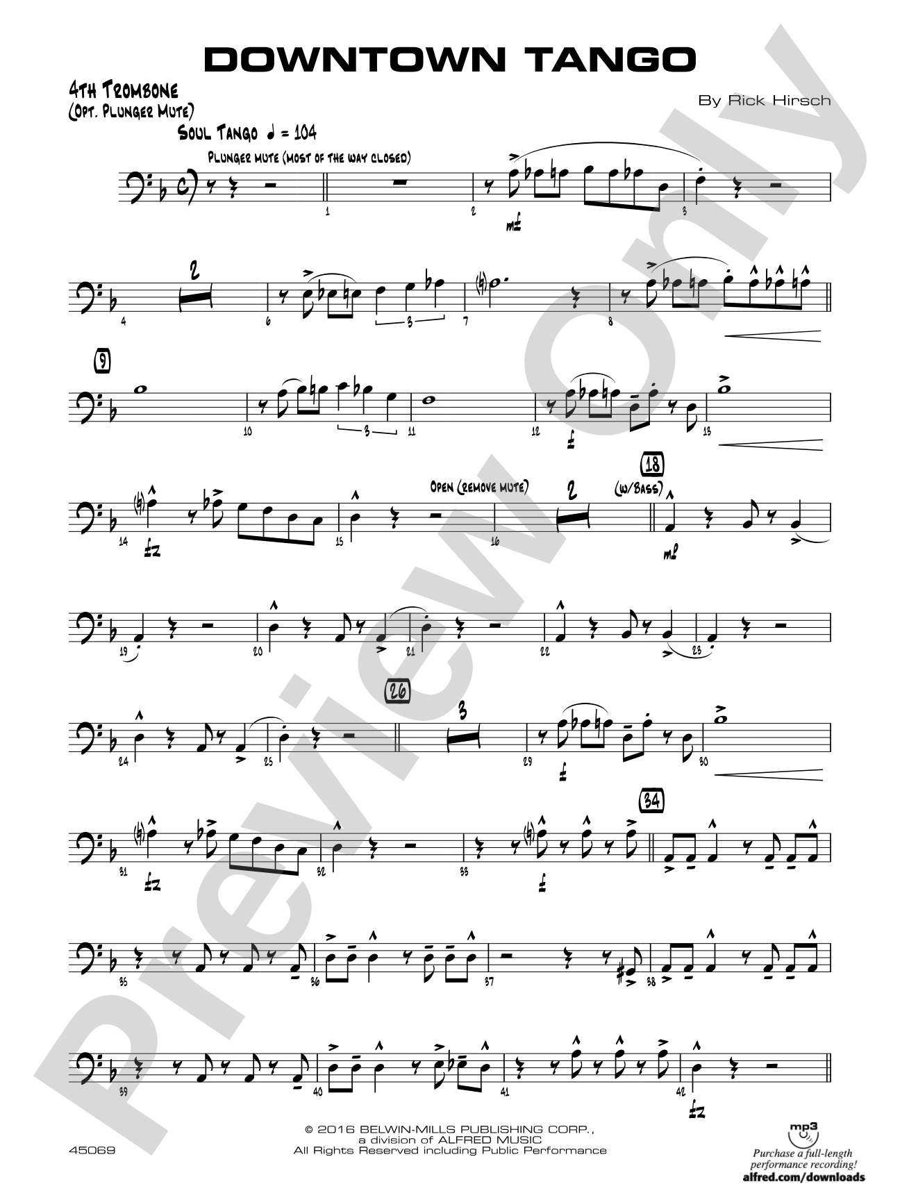 Downtown Tango: 4th Trombone
