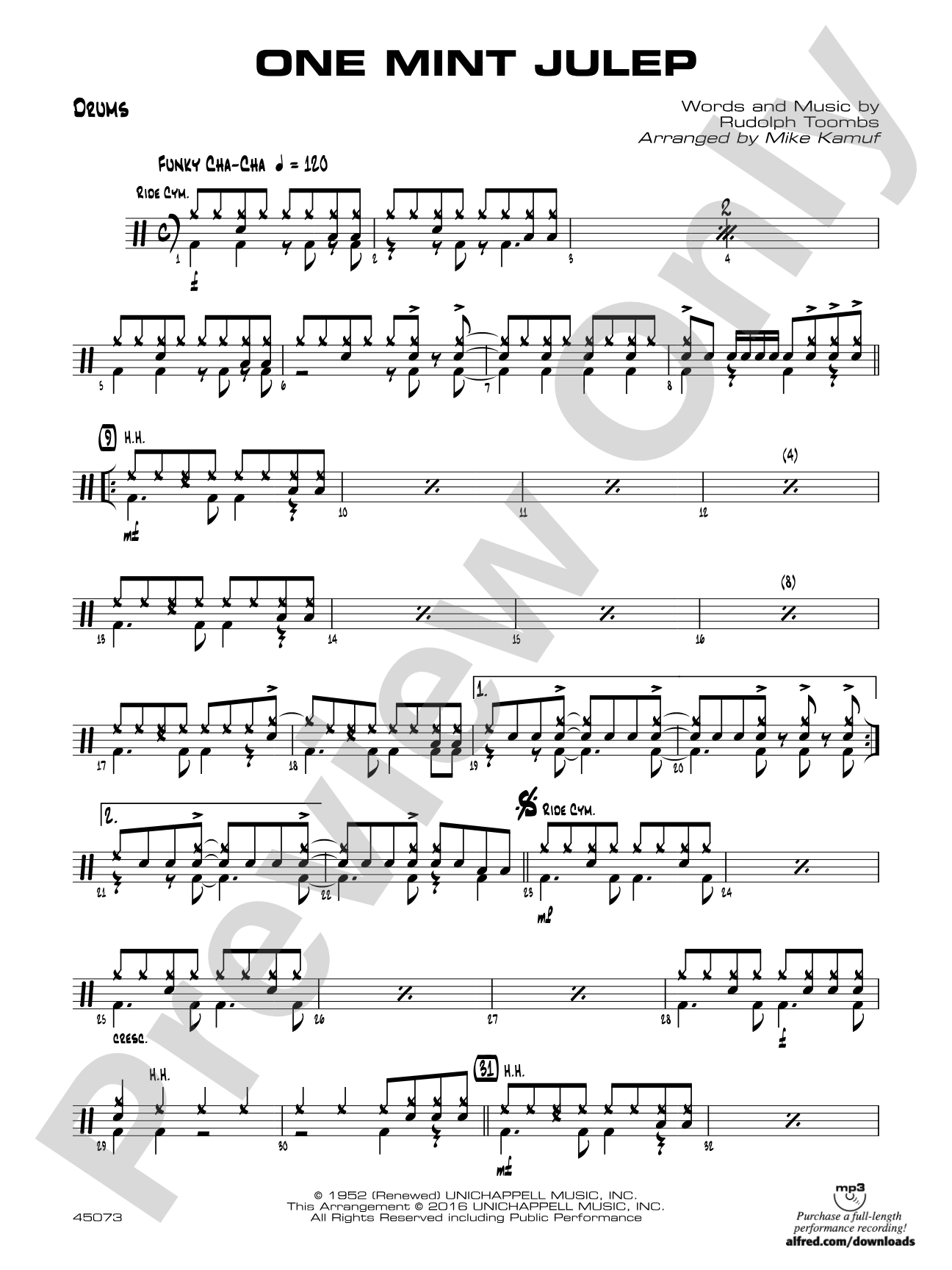 One Mint Julep: Drums