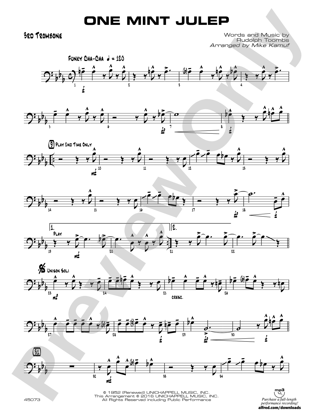 One Mint Julep: 3rd Trombone