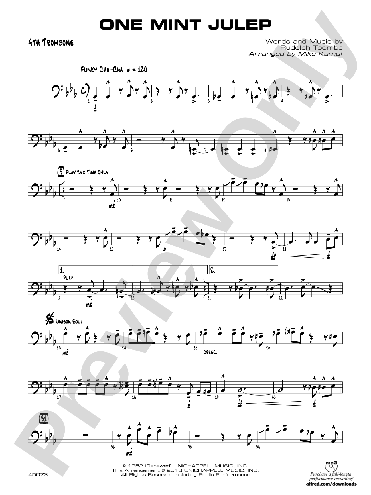 One Mint Julep: 4th Trombone