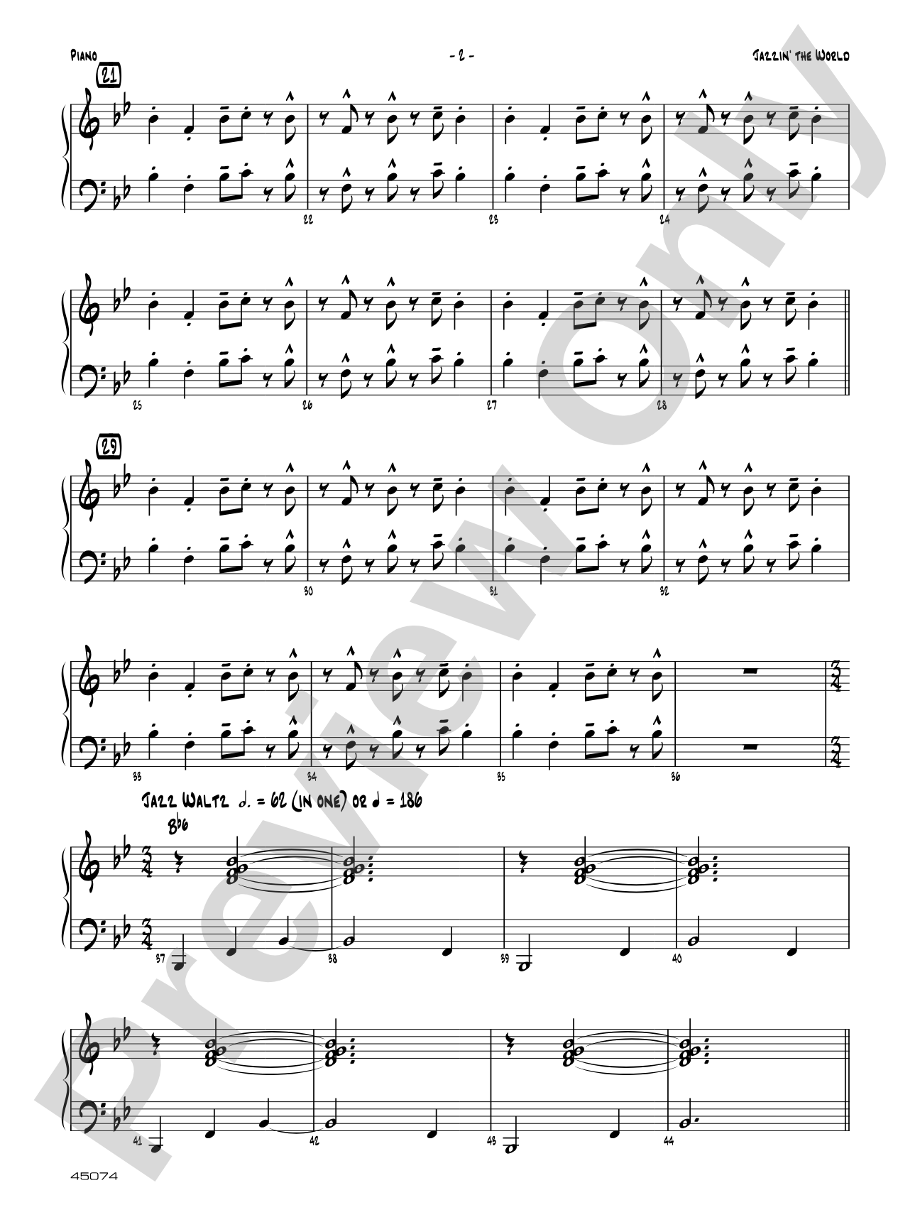 Jazzin' the World: Piano Accompaniment