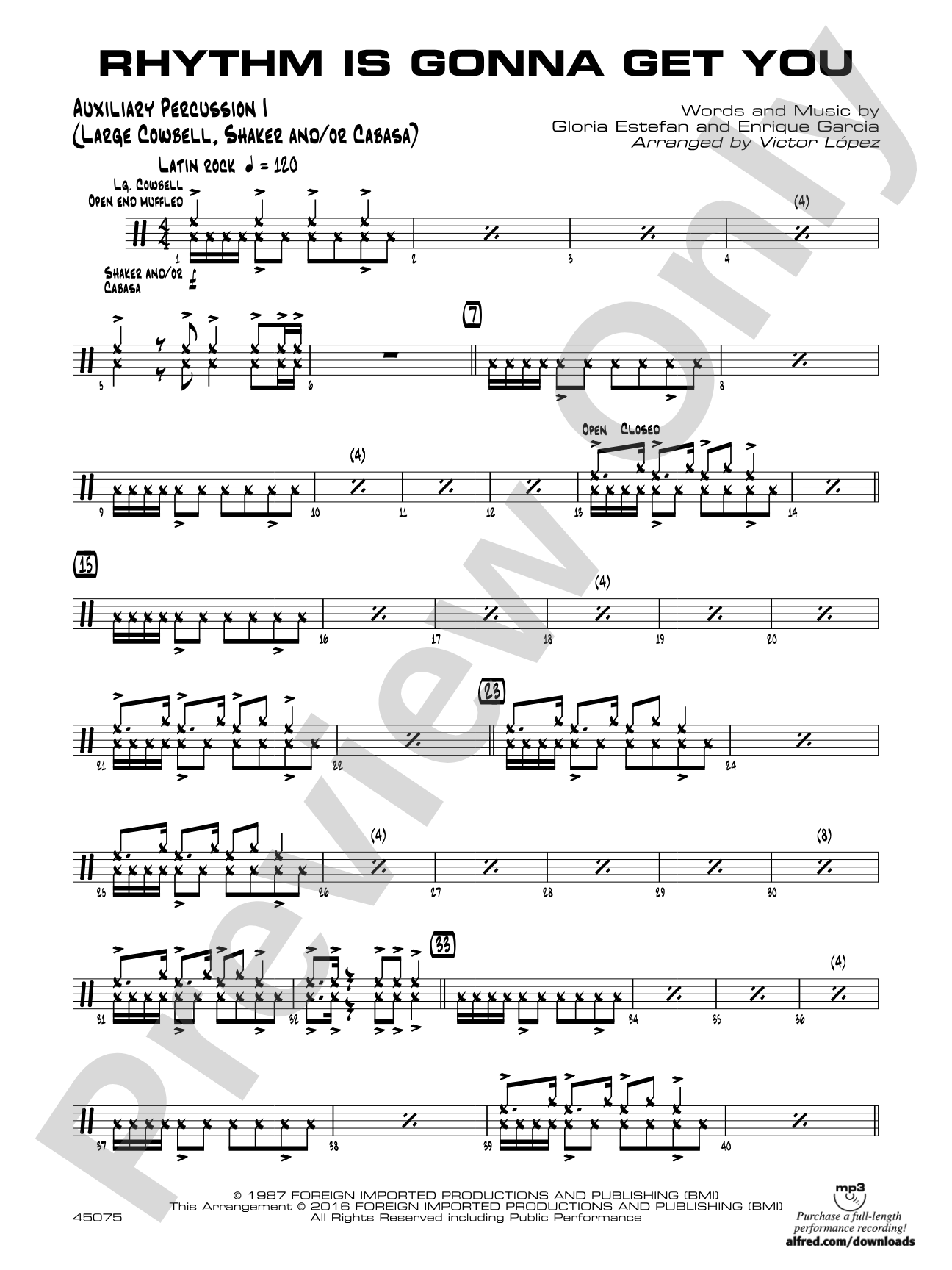 Rhythm Is Gonna Get You: Auxiliary Percussion 1