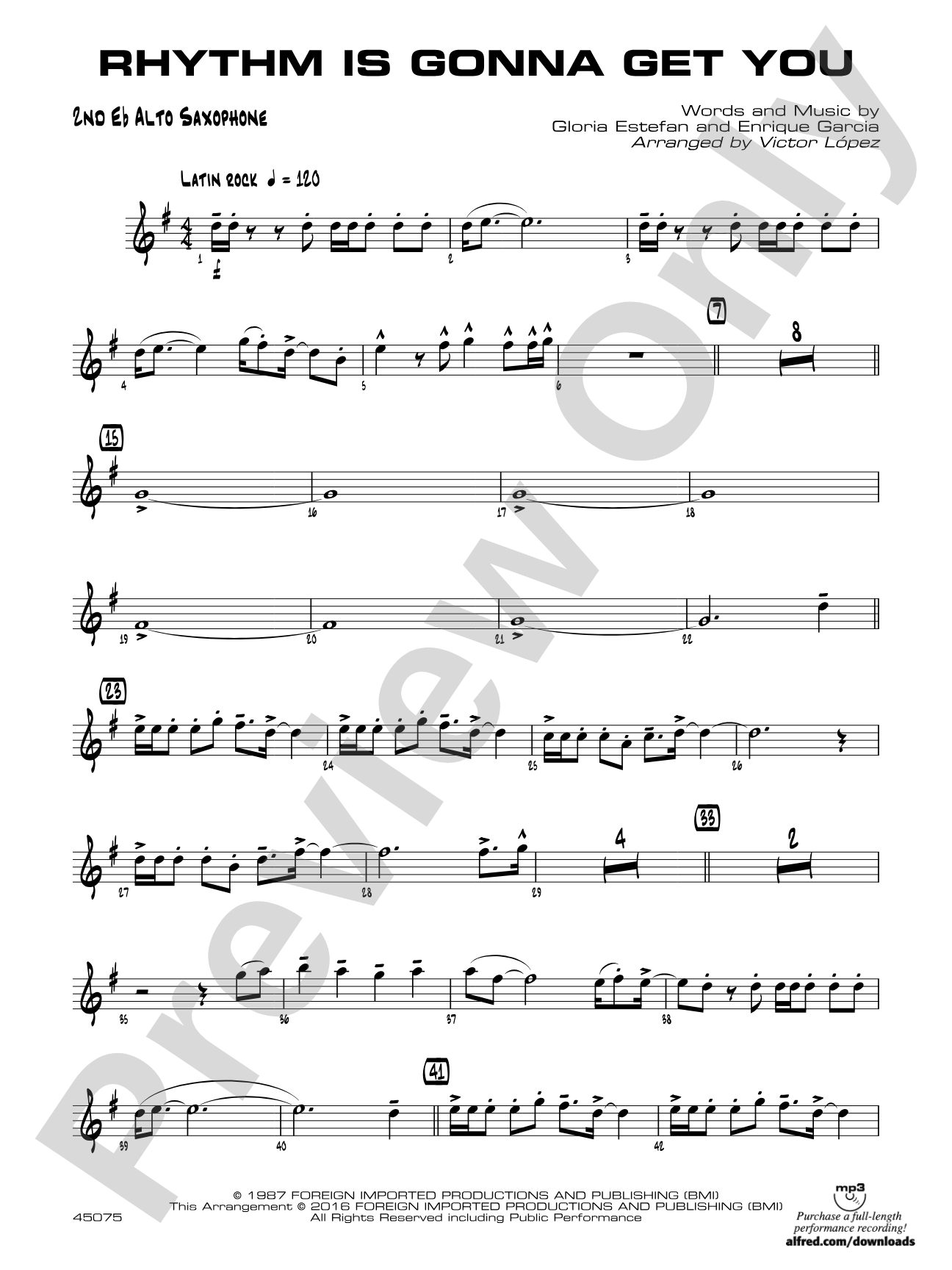 Rhythm Is Gonna Get You: 2nd E-flat Alto Saxophone