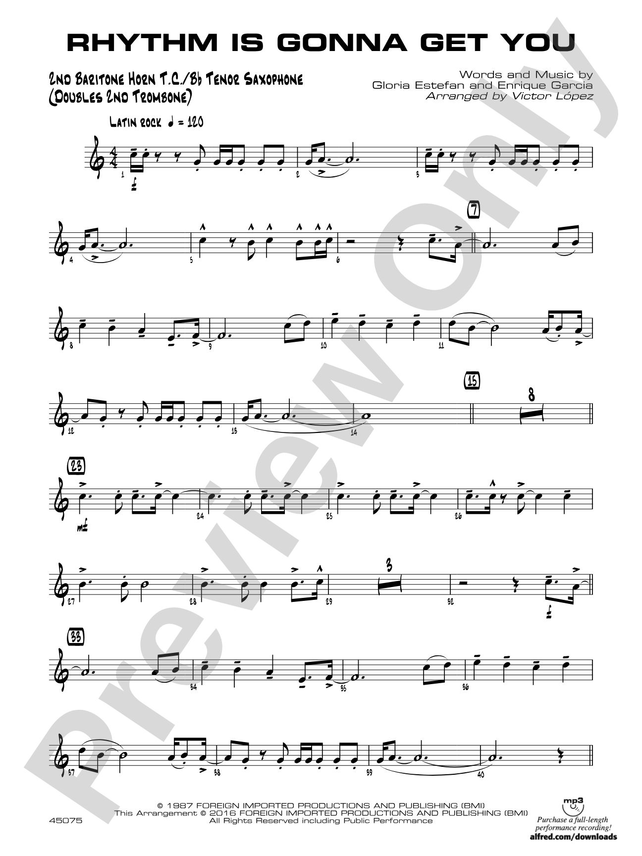 Rhythm Is Gonna Get You: 2nd Baritone T.C.
