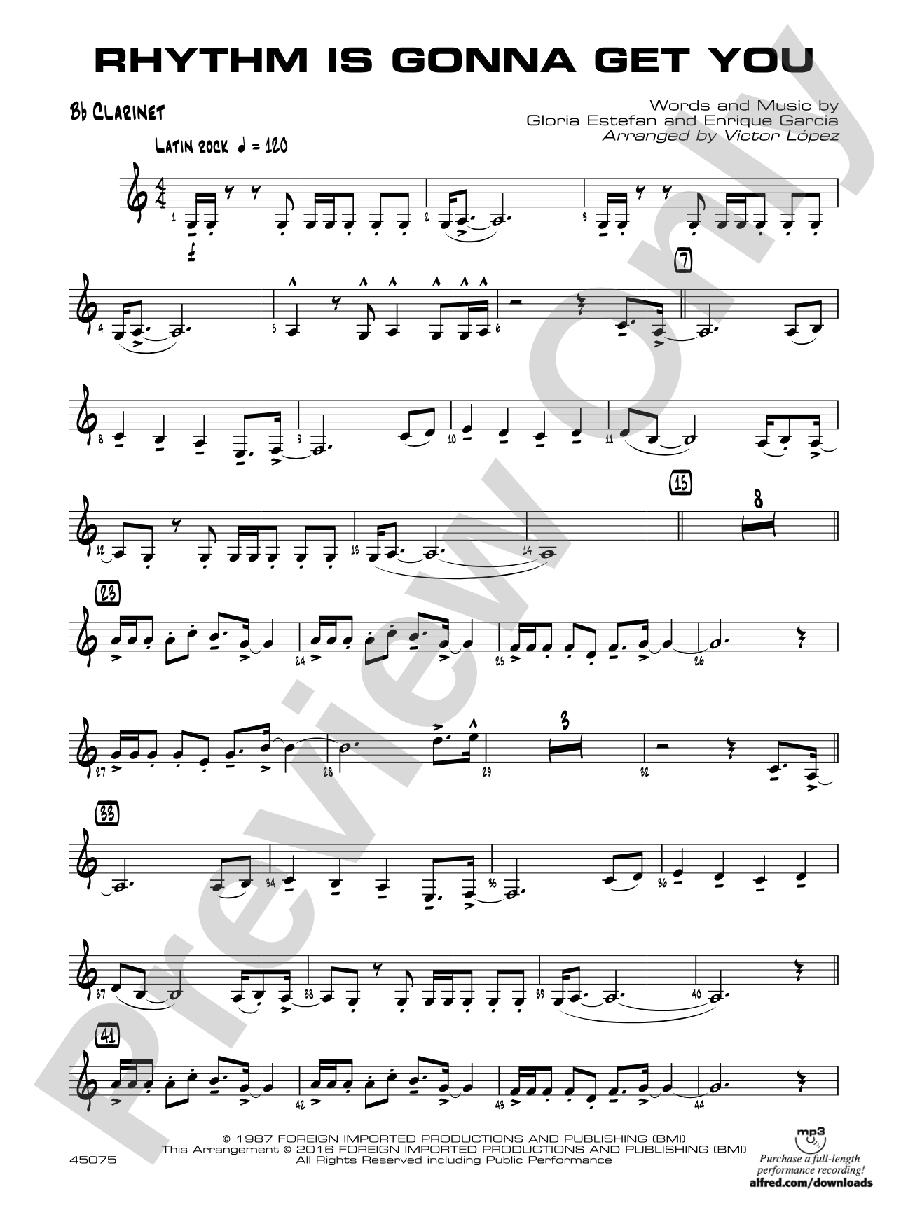 Rhythm Is Gonna Get You: 1st B-flat Clarinet