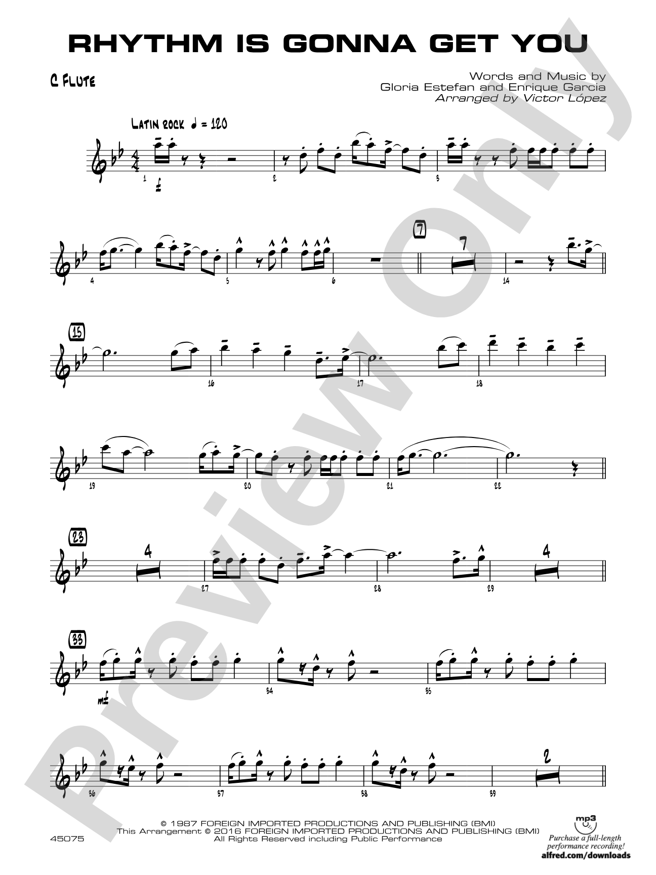Rhythm Is Gonna Get You: Flute
