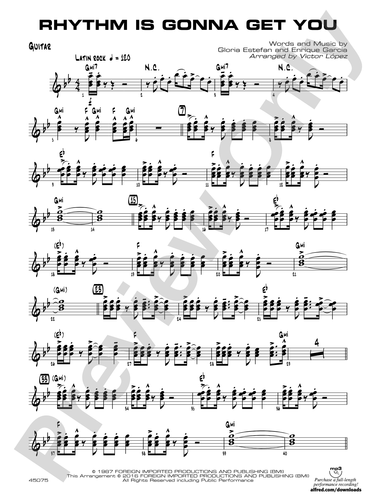 Rhythm Is Gonna Get You: Guitar